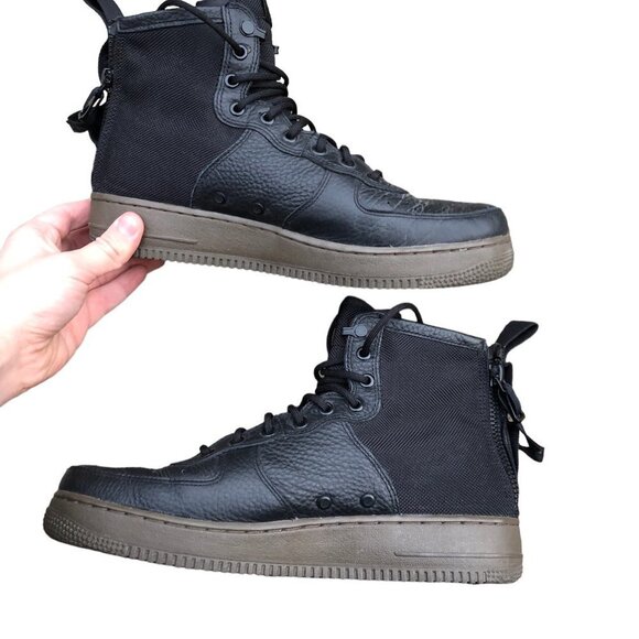 2017 Nike Air Force 1 Mid Black Dark Hazel Size 11 Black - Picture 6 of 16